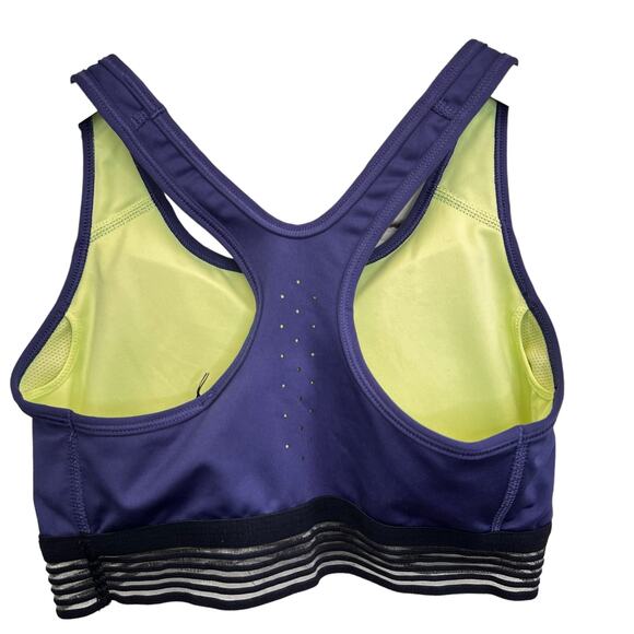 Nike Racerback Sports Bra Blue Size M Stretch Dri-Fit Logo Bra Pads Sporty - Picture 4 of 10